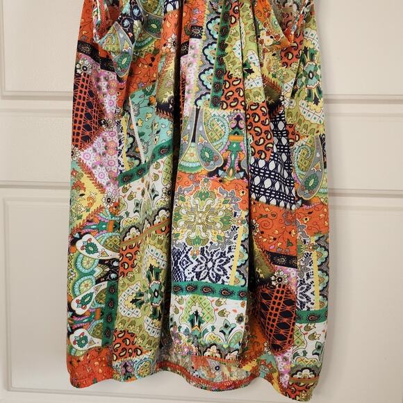 Whimsical Boho-Chic Top Juniors Sz XL (15-17) Beaded Free Spirits Patchwork - Picture 6 of 16